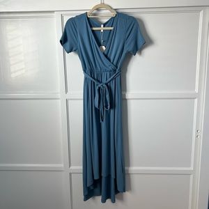 Pink Blush Blue Maternity Dress - Size Small
